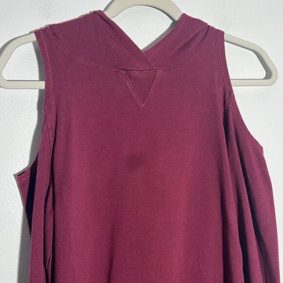 Calia by Carrie Underwood Effortess lMaroon Cold Shoulder Cut Out Hoodie Sz S - Picture 3 of 6